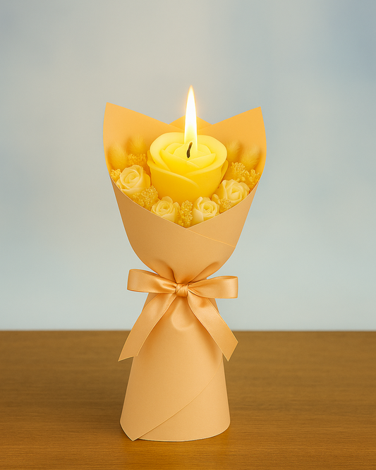 Floral Glow Candle Bouquet – The Perfect Gift of Fragrance & Beauty