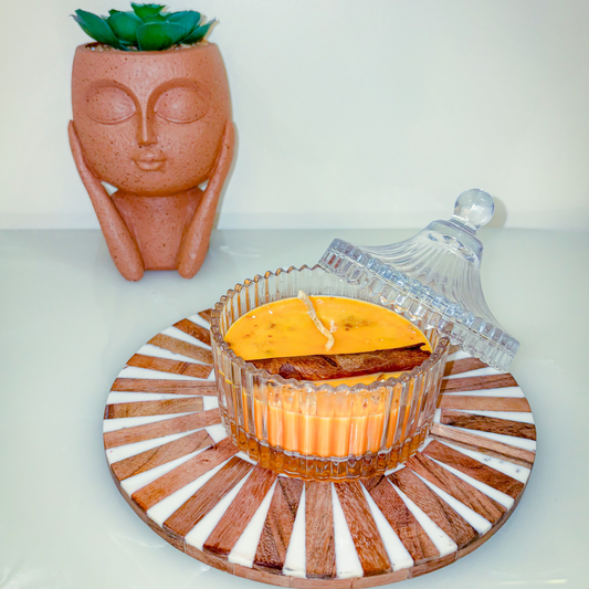Warm Bliss - Orange, Cinnamon & Vanilla Aromatherapy Candle | Moksham Creations